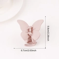 Light pink matte butterfly hair claw clip for women's bun hairstyle, size 6.7cm - Light Pink
