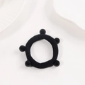 Elastic black hair tie with five decorative beads, minimalist Morandi hair band accessory - Pearl Style (A34-3-6) / Black