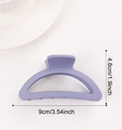 Lilac matte semicircular hair claw clip with dimensions of 9cm length and 4.8cm height - Light Purple