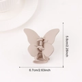Beige matte butterfly hair claw clip for women, size 6.7cm by 5.8cm, casual hair accessory - Milk Coffee