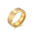 Anello in acciaio al tungsteno oro opaco spazzolato da 8mm con bordi lucidi per unisex - Taglia 6 / Oro