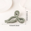 Pince à cheveux noeud vert sauge mat, grande pince crabe de 10,9 cm au fini givré élégant - Vert Militaire