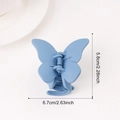 Matte Morandi blue butterfly hair claw clip measuring 5.8cm by 6.7cm for women styling - Blue