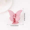 Matte pink butterfly hair claw clip for women featuring a frosted texture finish - Pink