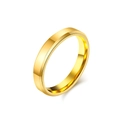 Minimalist gold-plated tungsten steel ring with double-beveled edges and polished finish - Size 6 / 4mm / Gold