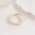 Elastic thick cream plush scrunchie with a spiral texture for hair styling - Twist Style (A36-2-10)