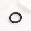 Thick black high-elastic hair tie made of durable knitted fiber in minimalist style - Basic Style (A36-3-10)