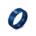 Anello da 8mm in carburo di tungsteno blu opaco spazzolato con interno lucido e bordi smussati - Taglia 6 / Blu