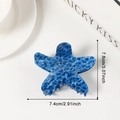 Pinza per capelli a forma di stella marina blu con motivo leopardato per donna - Stile Stella Marina Blu