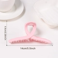 Große rosa matte Haarklammer im Kreuzdesign mit 14 cm Breitenangaben für Damen - Pfirsichrosa (d3)