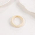 High-elastic seamless towel hair tie in creamy off-white color for daily hairstyles - Basic Style (A35-4-3)