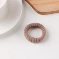 Elastico per capelli in velluto marrone ad alta elasticità con trama a coste - Chiusura a Vite / Rosa Chiaro