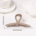 Große khakifarbene 14cm Haarklammer mit glänzender Oberfläche für elegantes Haarstyling - Kaffee (d4)
