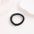 Classic black high-elasticity basic hair tie with soft matte fabric finish - Twist Style (A36-2-8)