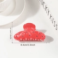 Pinza de pelo roja con textura de concha y brillantes morados de 8,4 cm - Rojo