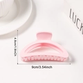 Pinza para el pelo rosa macarrón semicircular para peinados elegantes, mide 9cm por 4,8cm - Rosa Melocotón