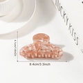 Pinza de pelo rosa textura mármol con pedrería, tamaño 8,4 cm para mujeres - Marrón