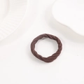 Elastic dark brown spiral hair scrunchie with ribbed texture for women hair styling - Twist Style (A36-2-11)