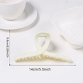 Grande molletta per capelli a incrocio minimalista color crema, lunga 14 cm - Crema (d8)