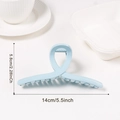 Pinza per capelli azzurra opaca grande 14cm con elegante design a incrocio traforato - Grigio Blu (d9)