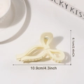 Pinza para el pelo con forma de lazo blanco crema, mide 10,9 cm de largo y 6,1 cm de alto - Grande (10.9cm) / Blanco Roto