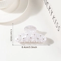Elegante pinza para el cabello blanca con pedrería y textura de mármol para mujer - Blanco frío