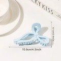 Pinza de pelo con lazo azul claro mate color macarrón con medida de 10,9 cm - Grande (10.9cm) / Azul Hielo