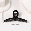 Grande molletta per capelli nera per capelli folti, lunghezza 14cm, finitura lucida - Nero (d11)