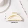 Creamy beige 9cm half-round matte hair claw clip for elegant updo hairstyles - Off-white