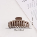 Pinza para el pelo grande marrón de 11 cm con dientes entrelazados - Marrón