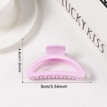 Light purple macaron-colored 9cm semi-circular hair claw clip for elegant styling - Light Purple
