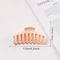 Pinza per capelli 11cm rosa pesca opaco per capelli folti con elegante design a lisca - Nudo