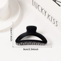 Glossy black macaron semi-circular hair claw clip in 9cm size for elegant updos - Black