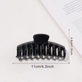 Pinza per capelli nera lucida da 11cm per donne con design minimalista a lisca - Nero