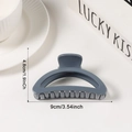 Morandi grey-blue semi-circle hair claw clip with 9cm length and matte finish - Gray