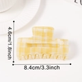 Yellow and white checkered pattern hair claw clip with 8.4cm length for women styling - [yellow 8.4cm] C20-4-6