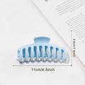 Pinza per capelli blu chiaro stile osso di drago, finitura lucida, misura 11 cm - Blu Ghiaccio