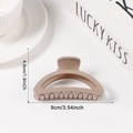 Matte light brown semicircular hair claw clip for elegant updo styles, 9cm length - Brown