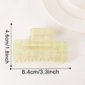 Square green plaid hair claw clip for women featuring trendy minimalist checkered pattern - 【light Green 8.4cm】c20-4-4