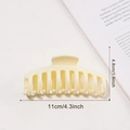 Grande molletta per capelli beige crema da 11 cm per acconciature eleganti da donna - Bianco Sporco
