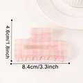 Pink and white checkered acrylic hair claw clip with dimensions 8.4cm by 4.6cm - 【pink 8.4cm】c20-4-7