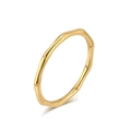 Elegante gouden titaniumstalen ring met een minimalistisch natuurlijk bamboe-ontwerp - 5# / Goud