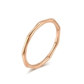 Gepolijste roségouden titanium stalen ring met een minimalistisch bamboe gewricht ontwerp - 5# / Roségoud
