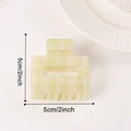 5cm square plaid hair claw clip in light green and white checkered resin pattern - [light Green 5cm] C20-3-4