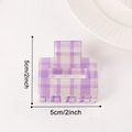 Purple plaid pattern square hair claw clip with 5cm size dimension for women - 【purple 5cm】c20-3-3