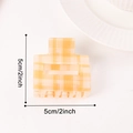 5cm yellow plaid hair claw clip with translucent finish for daily hair styling - 【orange 5cm】c20-3-8