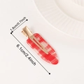 Red and white plaid hair clip made of premium acrylic with a golden metal clamp - 【red Seamless Clip】c20-4-11