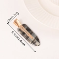 Checkered pattern hair clip with gold metal base and black and white acetate finish - Black Seamless Clip C20-4-12