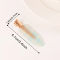 Blue and white checkered pattern hair clip with gold alloy base measuring 6.1cm long - Light Blue Seamless Clip C20-4-17