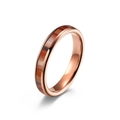 Wolframring in Roségold mit eleganter dunkler Holzeinlage und poliertem Finish - Größe 6 / 4mm Roségold